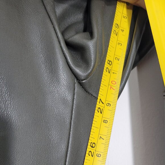 Zara Women's Light Green Faux Leather High Rise Skinny Leggings Size XS - Picture 13 of 15